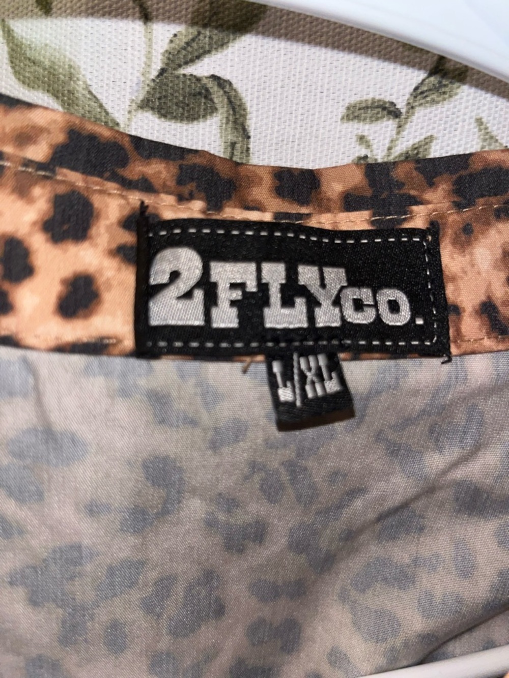 2 Fly Co Loopty Lou Leopard Print Peplum Button-Up Top - Brown - Picture 4 of 5